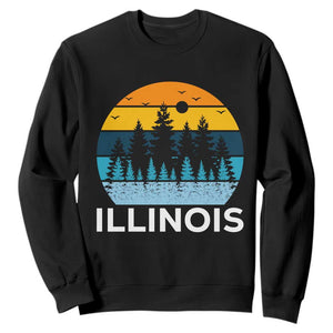 Vintage Illinois Mountain Forest Sweatshirt Nature Adventure Gift TS12 Black Print Your Wear