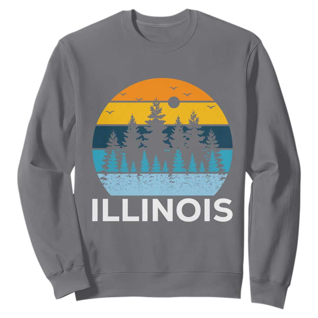 Vintage Illinois Mountain Forest Sweatshirt Nature Adventure Gift TS12 Charcoal Print Your Wear
