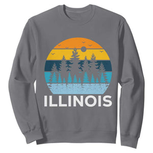 Vintage Illinois Mountain Forest Sweatshirt Nature Adventure Gift TS12 Charcoal Print Your Wear