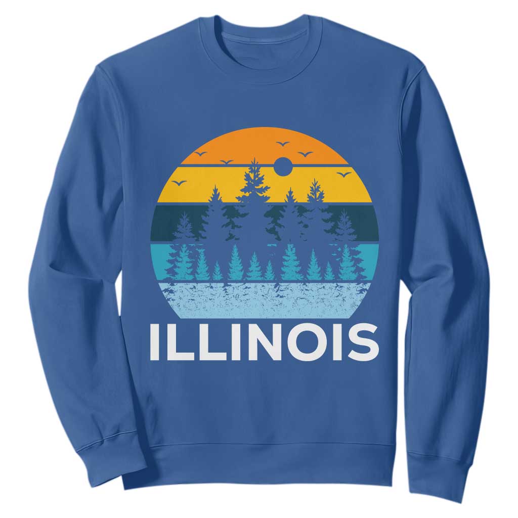 Vintage Illinois Mountain Forest Sweatshirt Nature Adventure Gift TS12 Royal Blue Print Your Wear