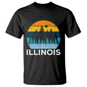Vintage Illinois Mountain Forest T Shirt Nature Adventure Gift TS12 Black Print Your Wear