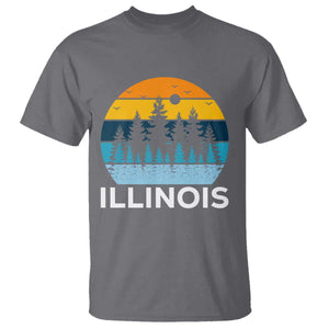 Vintage Illinois Mountain Forest T Shirt Nature Adventure Gift TS12 Charcoal Print Your Wear