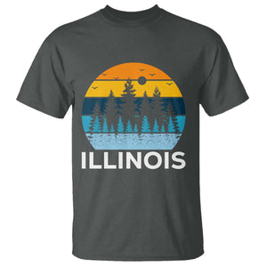 Vintage Illinois Mountain Forest T Shirt Nature Adventure Gift TS12 Dark Heather Print Your Wear