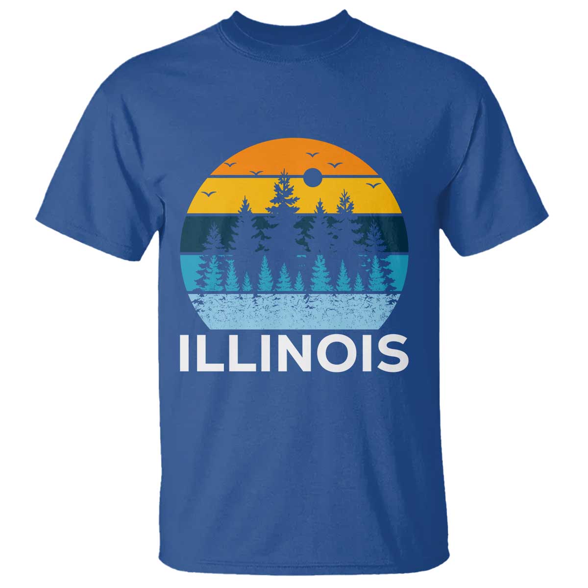 Vintage Illinois Mountain Forest T Shirt Nature Adventure Gift TS12 Royal Blue Print Your Wear