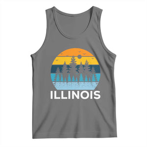 Vintage Illinois Mountain Forest Tank Top Nature Adventure Gift TS12 Black Heather Print Your Wear