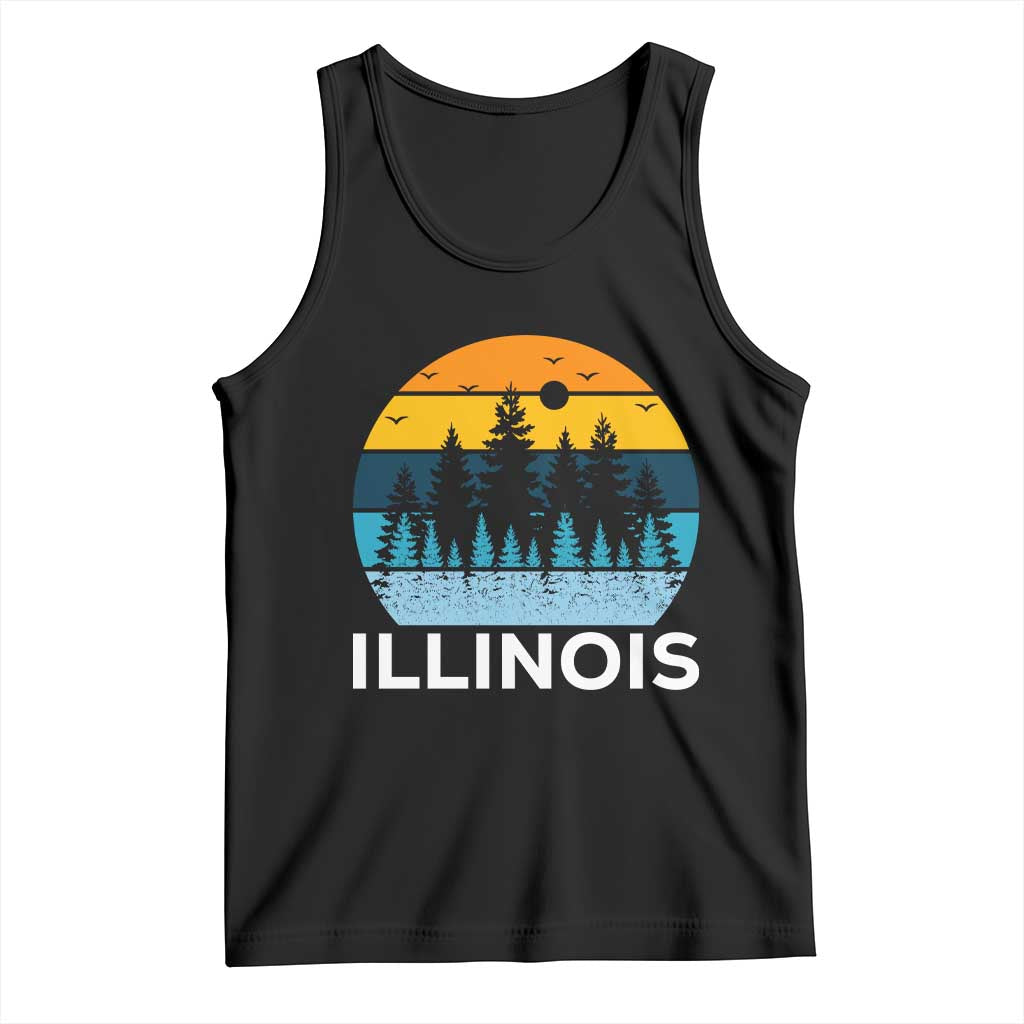 Vintage Illinois Mountain Forest Tank Top Nature Adventure Gift TS12 Black Print Your Wear