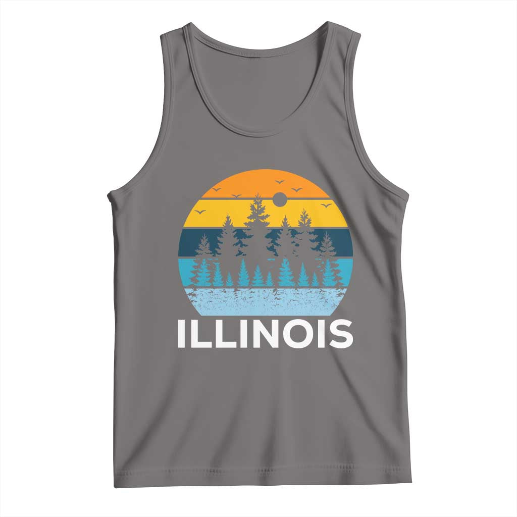 Vintage Illinois Mountain Forest Tank Top Nature Adventure Gift TS12 Deep Heather Print Your Wear