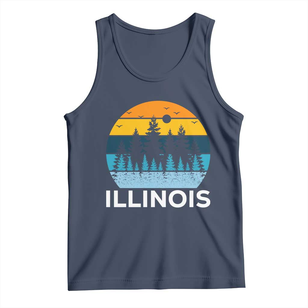 Vintage Illinois Mountain Forest Tank Top Nature Adventure Gift TS12 Navy Print Your Wear