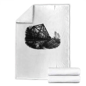 Mother Road Adventure Graphic Throw Blanket Vintage Route Highway 66 Bridge TS12 White Print Your Wear