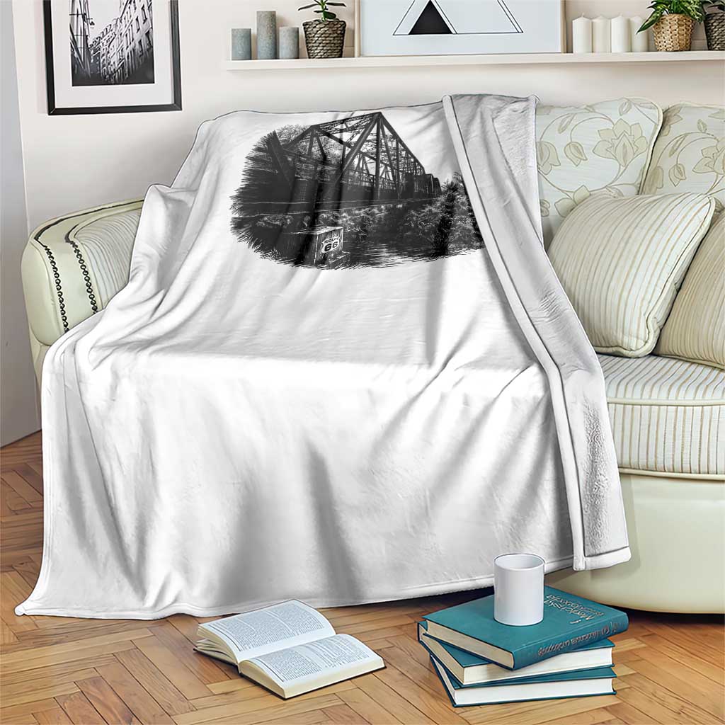 Mother Road Adventure Graphic Throw Blanket Vintage Route Highway 66 Bridge TS12 Print Your Wear