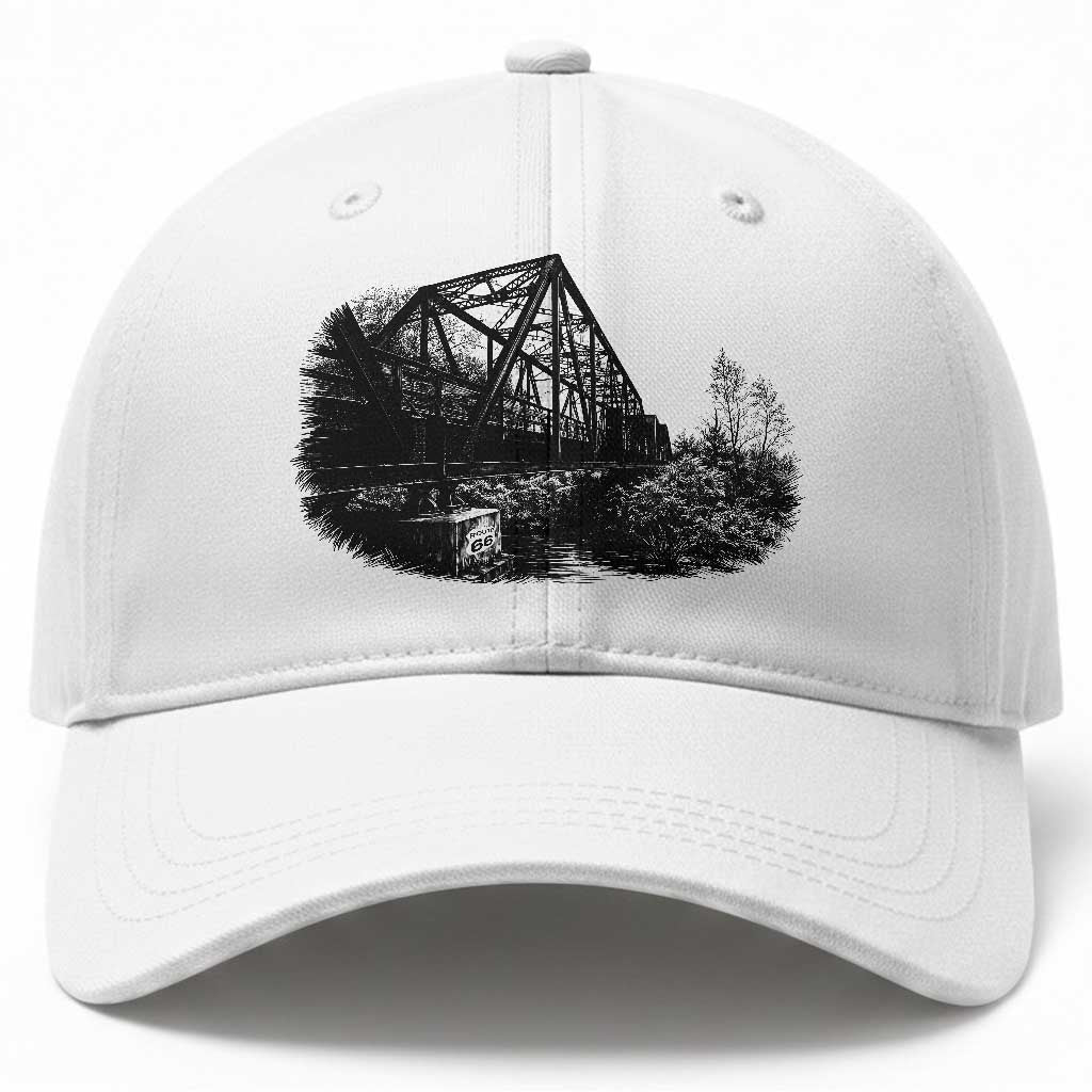 Mother Road Adventure Graphic Baseball Cap Vintage Route Highway 66 Bridge TS12 Print Your Wear