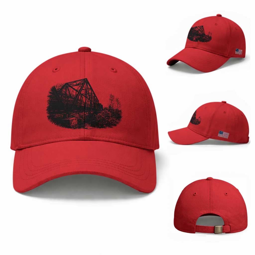 Mother Road Adventure Graphic Baseball Cap Vintage Route Highway 66 Bridge TS12 Baseball Cap Universal Fit Red Print Your Wear