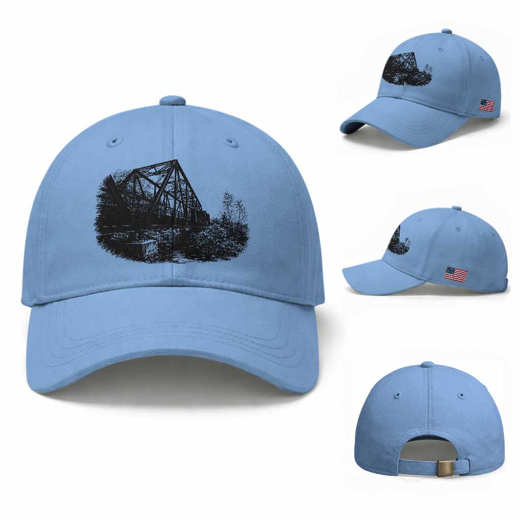 Mother Road Adventure Graphic Baseball Cap Vintage Route Highway 66 Bridge TS12 Baseball Cap Universal Fit Light Blue Print Your Wear