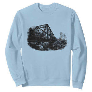 Mother Road Adventure Graphic Sweatshirt Vintage Route Highway 66 Bridge TS12 Light Blue Print Your Wear