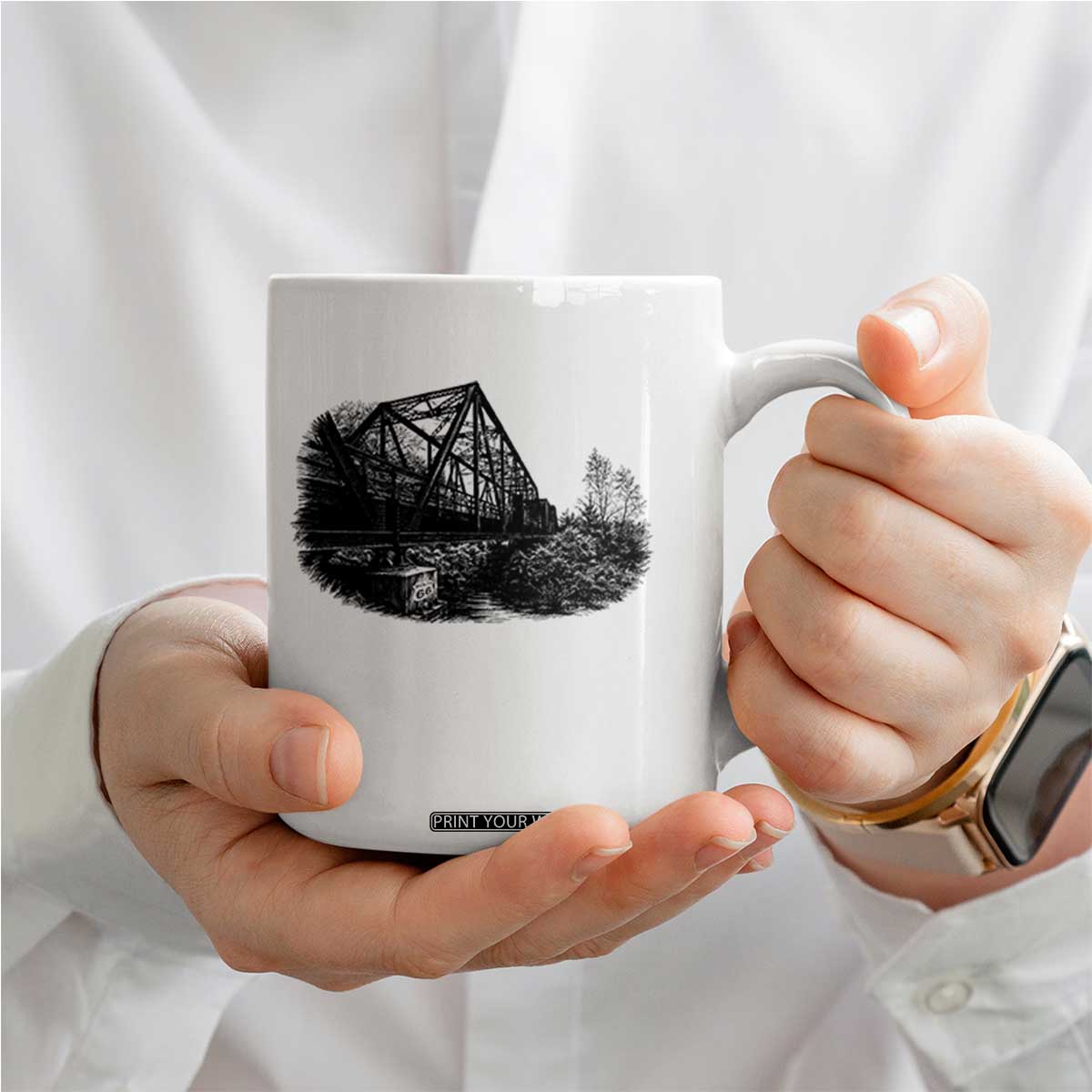 Mother Road Adventure Graphic Coffee Mug Vintage Route Highway 66 Bridge TS12 Print Your Wear