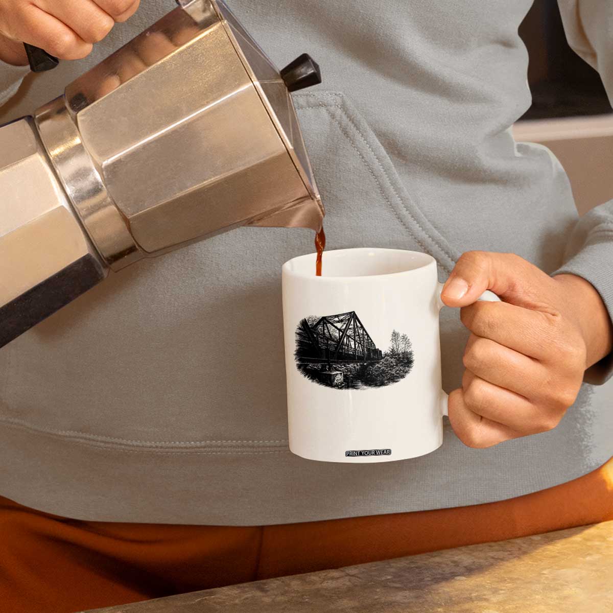 Mother Road Adventure Graphic Coffee Mug Vintage Route Highway 66 Bridge TS12 Print Your Wear