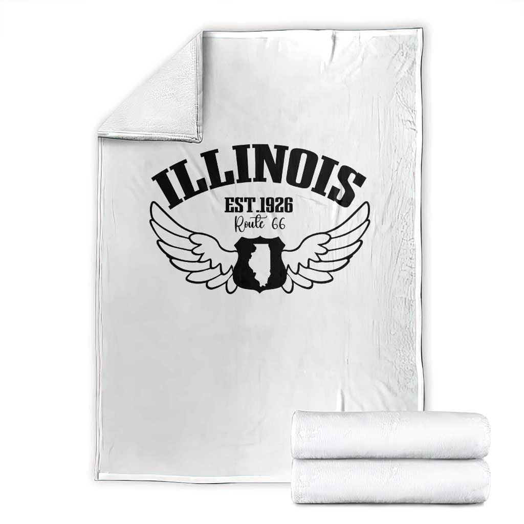 Illinois Route Highway 66 Souvenir Throw Blanket Open Road Adventure TS12 White Print Your Wear