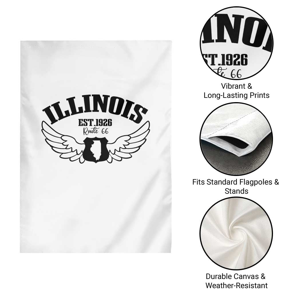 Illinois Route Highway 66 Souvenir Garden Flag Open Road Adventure TS12 Print Your Wear