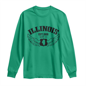 Illinois Route Highway 66 Souvenir Long Sleeve Shirt Open Road Adventure TS12 Irish Green Print Your Wear