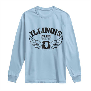 Illinois Route Highway 66 Souvenir Long Sleeve Shirt Open Road Adventure TS12 Light Blue Print Your Wear