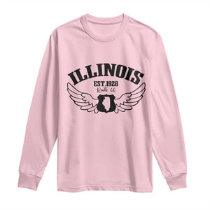 Illinois Route Highway 66 Souvenir Long Sleeve Shirt Open Road Adventure TS12 Light Pink Print Your Wear