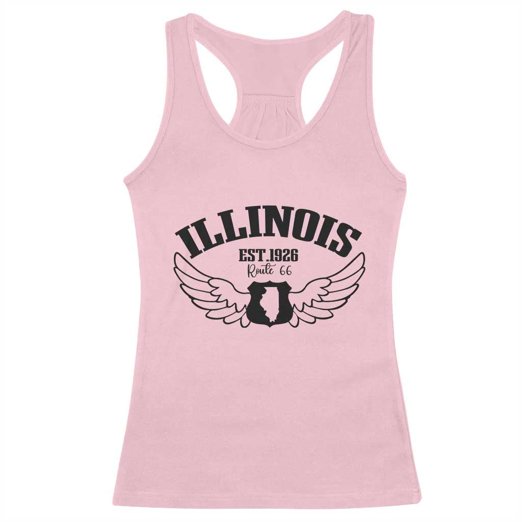Illinois Route Highway 66 Souvenir Racerback Tank Top Open Road Adventure TS12 Light Pink Print Your Wear