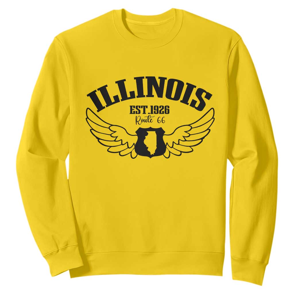 Illinois Route Highway 66 Souvenir Sweatshirt Open Road Adventure TS12 Daisy Print Your Wear