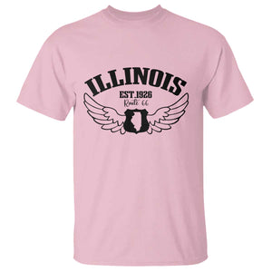 Illinois Route Highway 66 Souvenir T Shirt Open Road Adventure TS12 Light Pink Print Your Wear