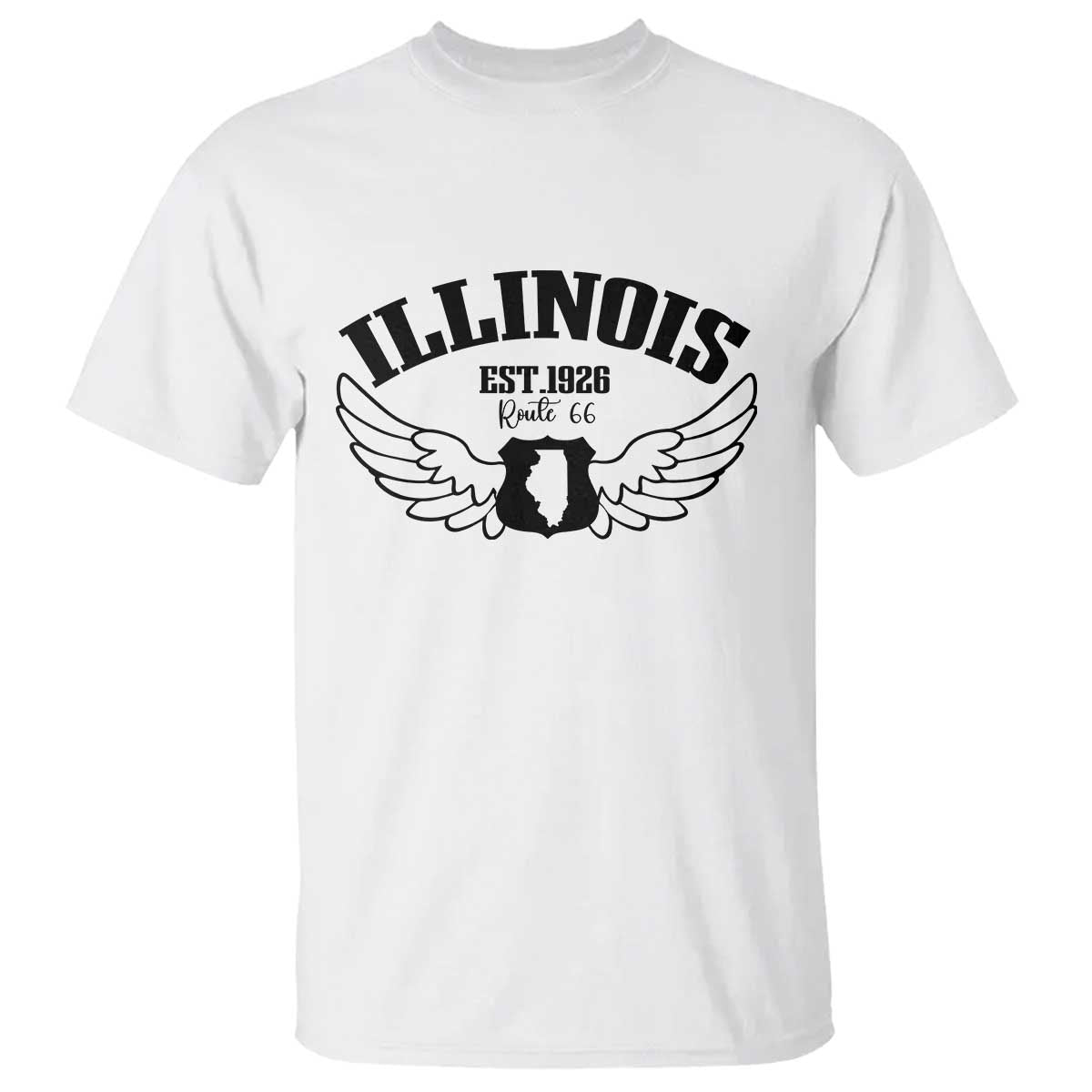Illinois Route Highway 66 Souvenir T Shirt Open Road Adventure TS12 White Print Your Wear