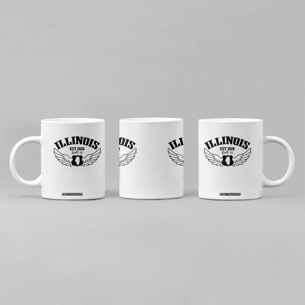 Illinois Route Highway 66 Souvenir Coffee Mug Open Road Adventure TS12 Print Your Wear