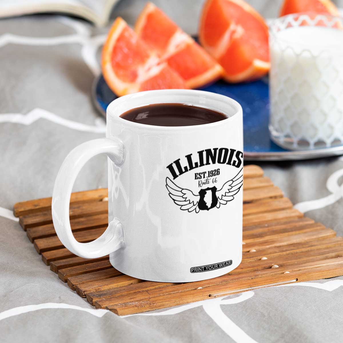 Illinois Route Highway 66 Souvenir Coffee Mug Open Road Adventure TS12 Print Your Wear