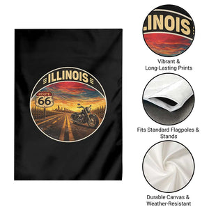 Illinois Route Highway 66 Motorcycle Garden Flag Road Trip Adventure TS12 Print Your Wear