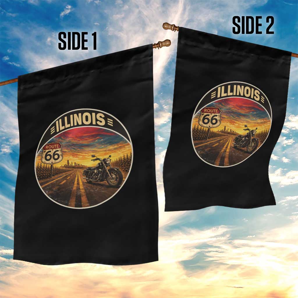 Illinois Route Highway 66 Motorcycle Garden Flag Road Trip Adventure TS12 Print Your Wear