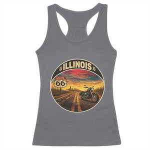 Illinois Route Highway 66 Motorcycle Racerback Tank Top Road Trip Adventure TS12 Charcoal Print Your Wear