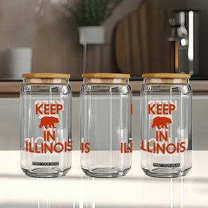 Keep Bear In Illinois CFB Glass Can Chicago Pride Gift TS12 Print Your Wear