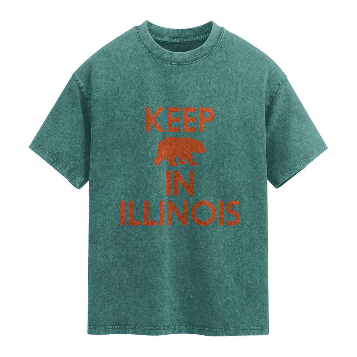 Keep Bear In Illinois CFB Washed Cotton T-Shirt Chicago Pride Gift