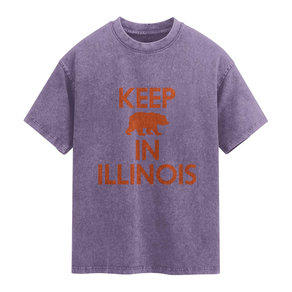 Keep Bear In Illinois CFB Washed Cotton T-Shirt Chicago Pride Gift