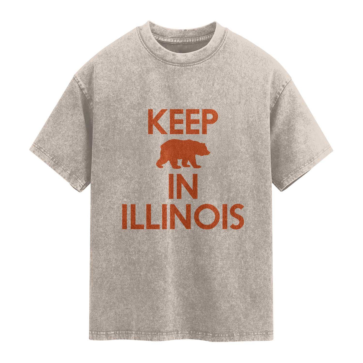 Keep Bear In Illinois CFB Washed Cotton T-Shirt Chicago Pride Gift
