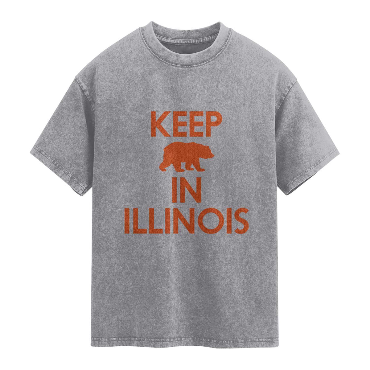 Keep Bear In Illinois CFB Washed Cotton T-Shirt Chicago Pride Gift