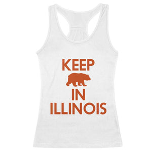 Keep Bear In Illinois CFB Racerback Tank Top Chicago Pride Gift TS12 White Print Your Wear