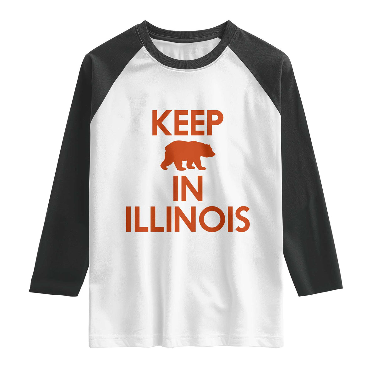Keep Bear In Illinois CFB Raglan Shirt Chicago Pride Gift TS12 White Black Print Your Wear