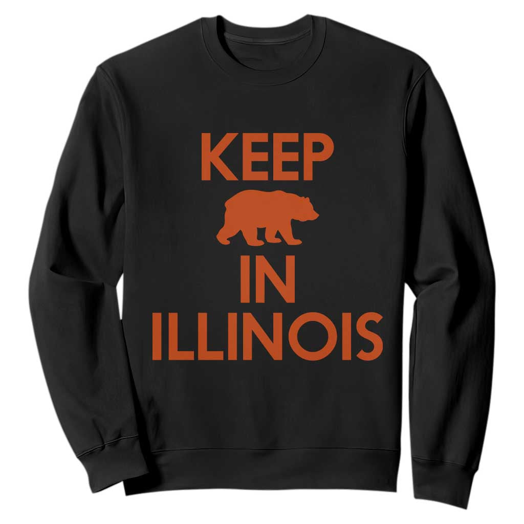 Keep Bear In Illinois CFB Sweatshirt Chicago Pride Gift TS12 Black Print Your Wear