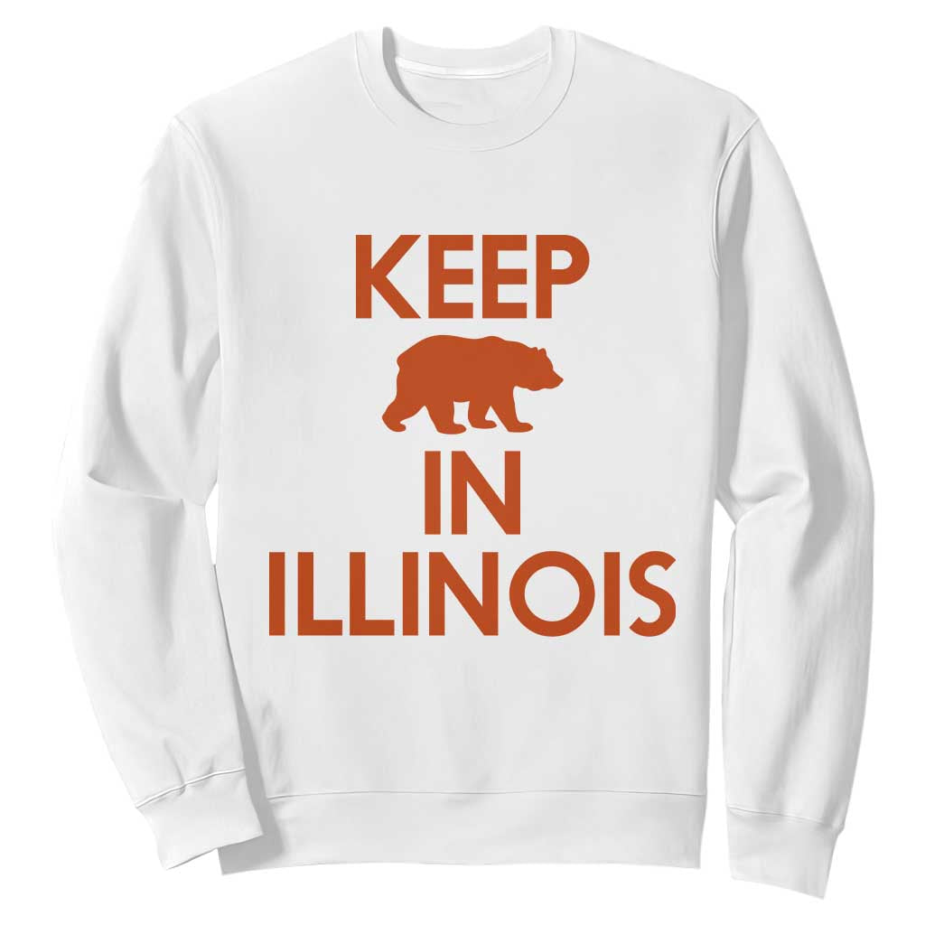 Keep Bear In Illinois CFB Sweatshirt Chicago Pride Gift TS12 White Print Your Wear