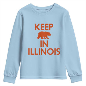 Keep Bear In Illinois CFB Youth Sweatshirt Chicago Pride Gift TS12 Light Blue Print Your Wear