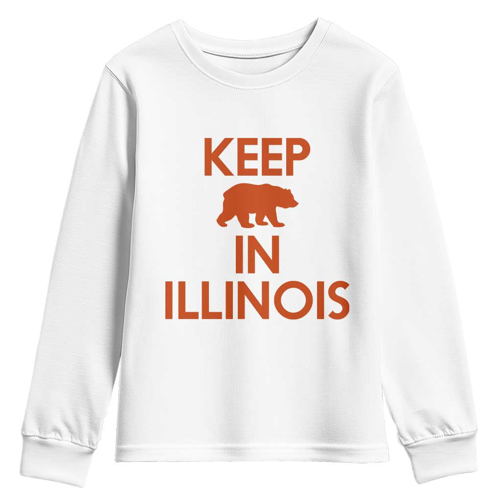 Keep Bear In Illinois CFB Youth Sweatshirt Chicago Pride Gift TS12 White Print Your Wear