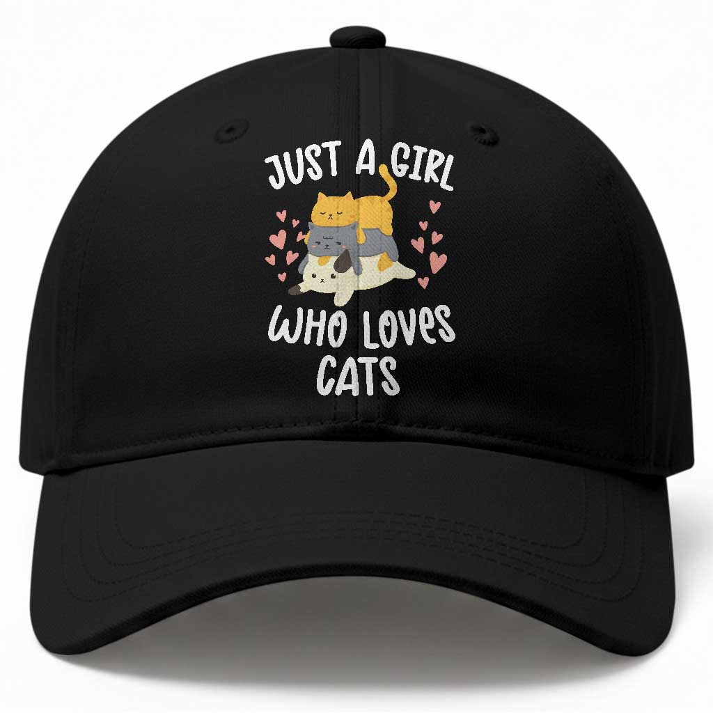 Just A Girl Who Loves Cats Baseball Cap Cute Kittens Pet Lover TS12 Print Your Wear
