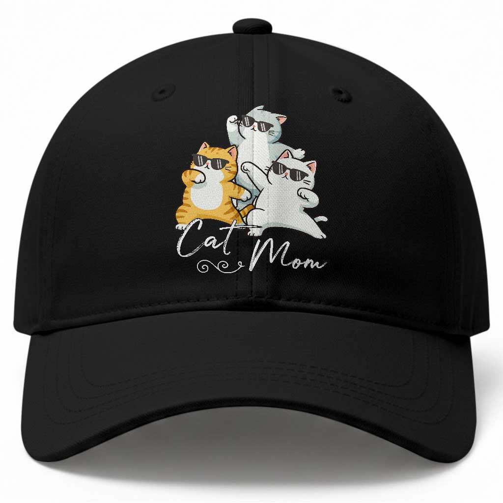 Cat Mom Baseball Cap Three Cool Cats with Sunglasses TS12 Print Your Wear