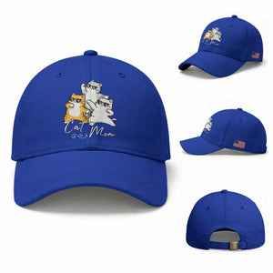 Cat Mom Baseball Cap Three Cool Cats with Sunglasses TS12 Baseball Cap Universal Fit Royal Blue Print Your Wear