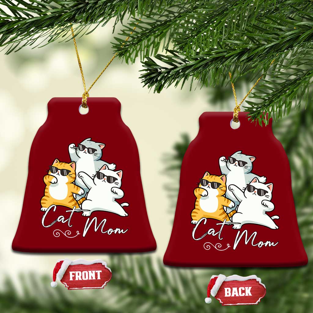 Cat Mom Ceramic Ornament Three Cool Cats with Sunglasses TS12 Print Your Wear
