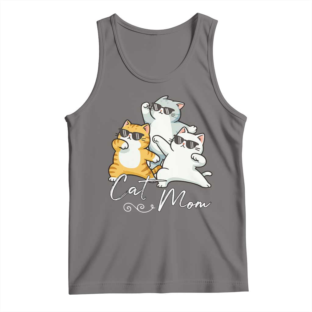 Cat Mom Tank Top Three Cool Cats with Sunglasses TS12 Deep Heather Print Your Wear